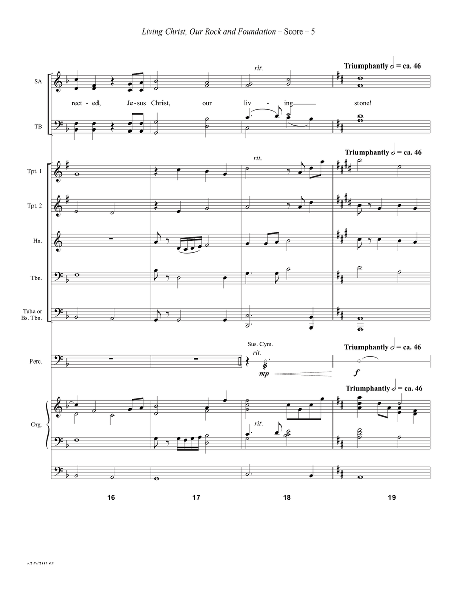 Living Christ, Our Rock and Foundation - Downloadable Score and Parts 4-Part scores gallery preview page 6