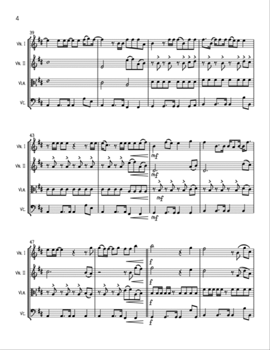 Diamonds String Quartet scores gallery preview page 4