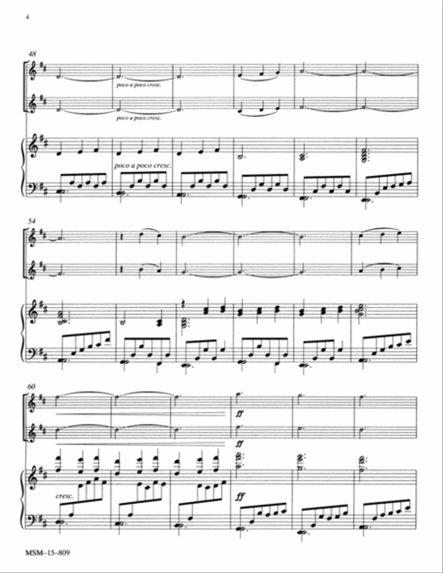 Nowell for Two Violins and Piano Violin scores gallery preview page 4