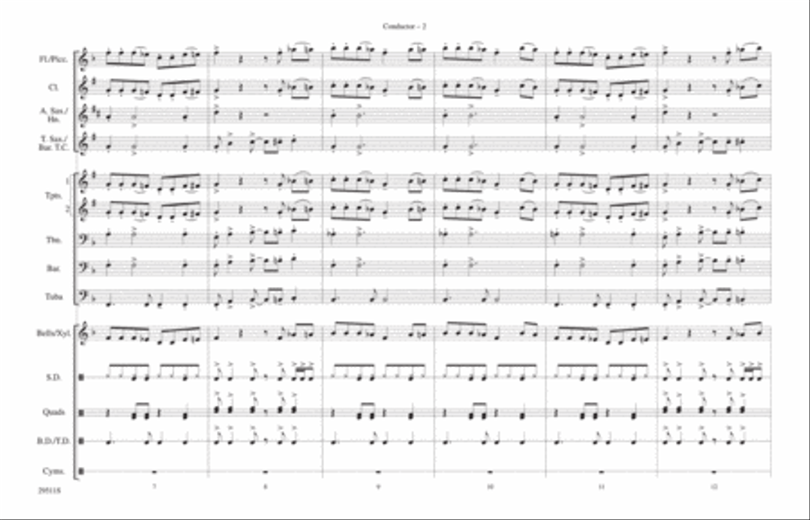 Wipe Out: Score Wipe Out: Score Marching Band scores gallery preview page 2