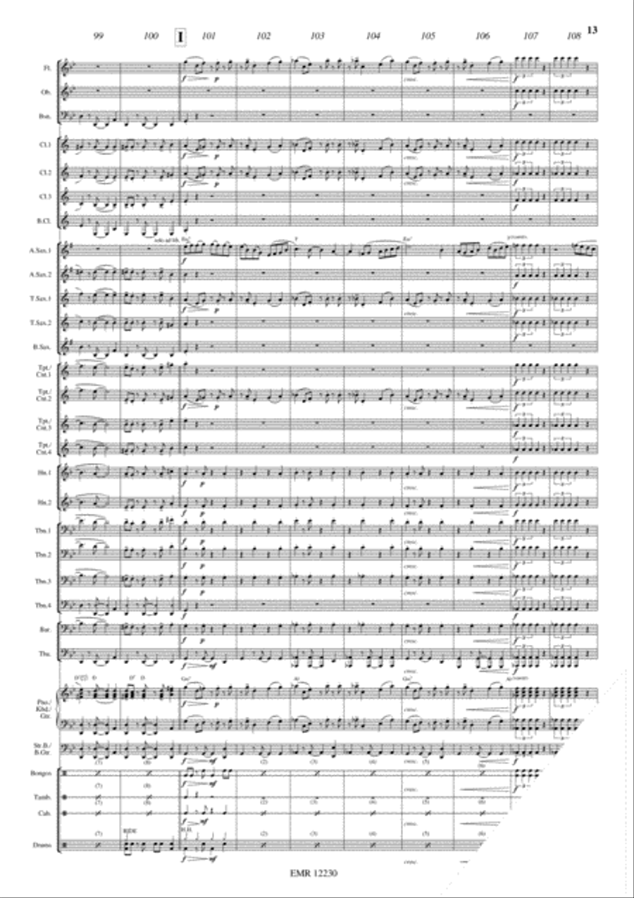 La Fiesta Se Calienta Concert Band scores gallery preview page 14