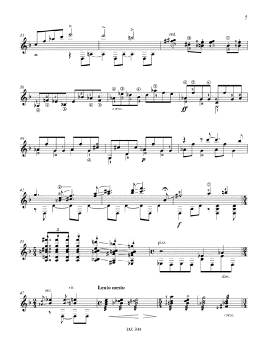 The Names of the Snow Classical Guitar scores gallery preview page 5