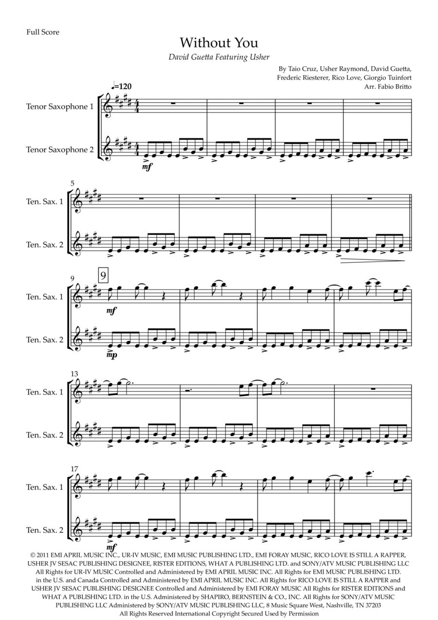 Without You Without You Woodwind Duet scores gallery preview page 1