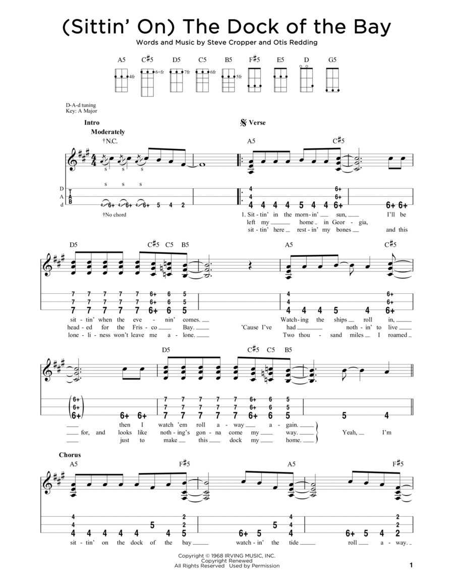 (Sittin' On) The Dock Of The Bay (arr. Steven B. Eulberg) Dulcimer scores gallery preview page 1