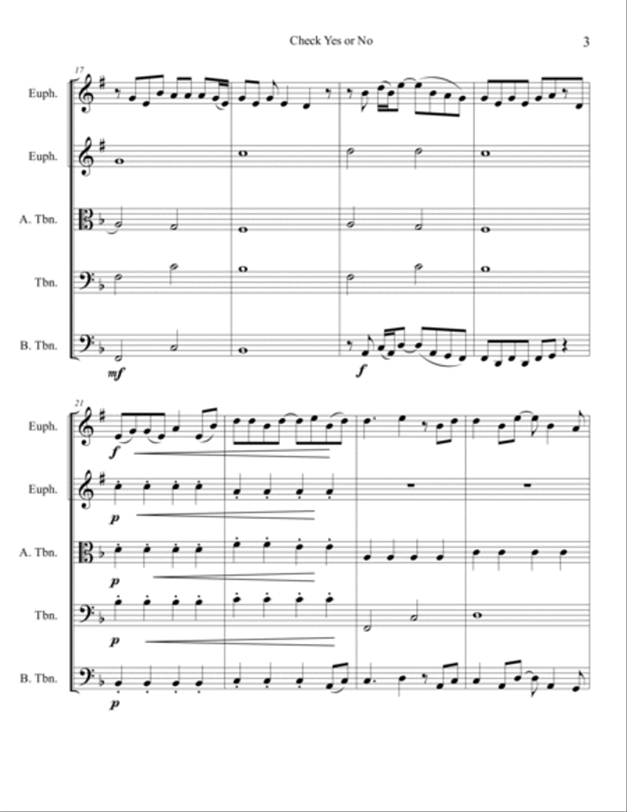 Check Yes Or No Brass Ensemble scores gallery preview page 3