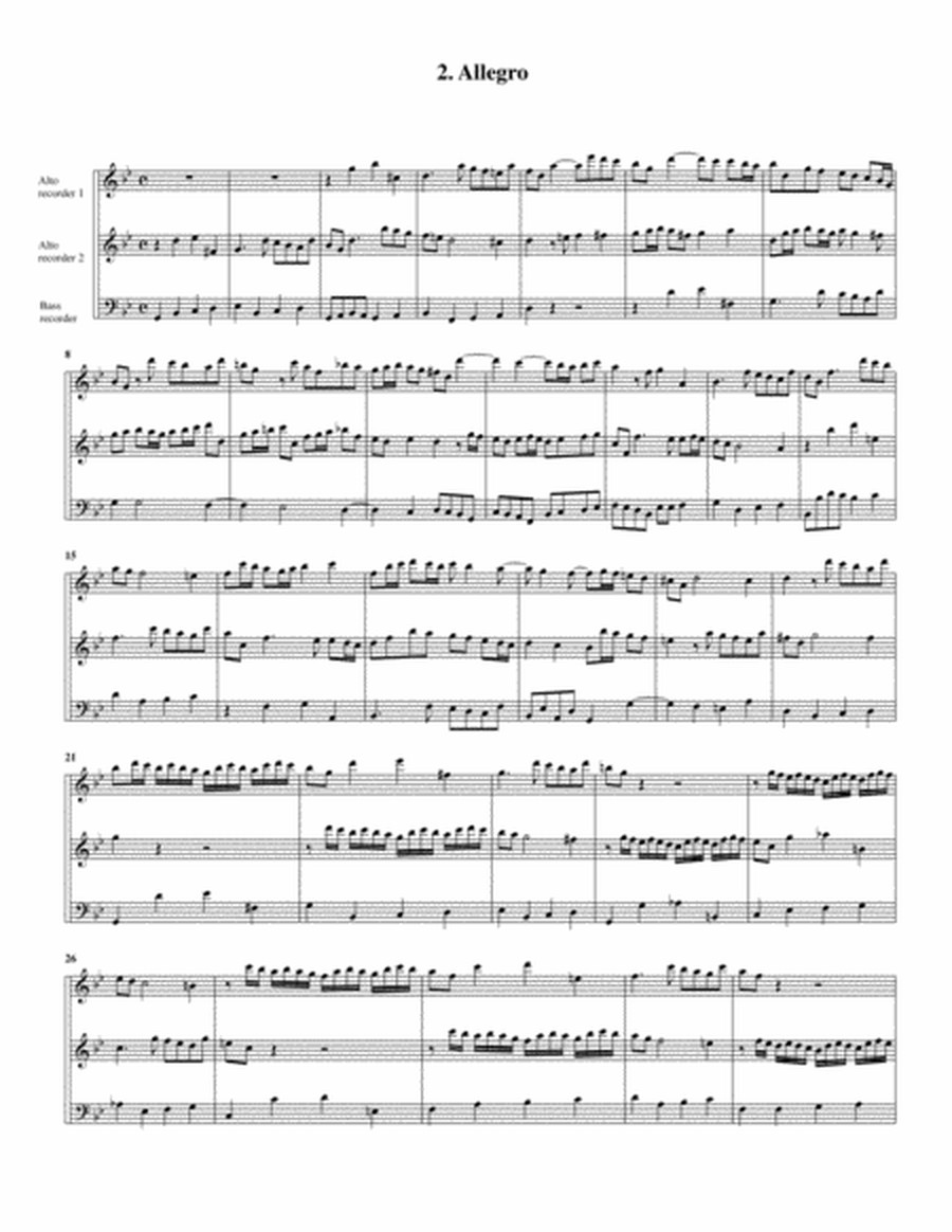 Trio sonata QV 2 : 22 (Anh. 14) (arrangement for 3 recorders)