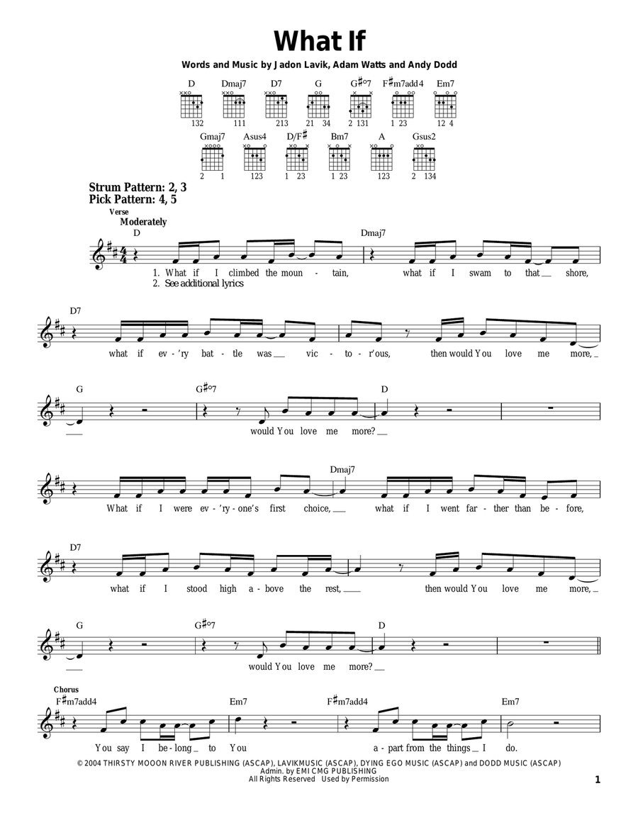 What If What If Acoustic Guitar scores gallery preview page 1