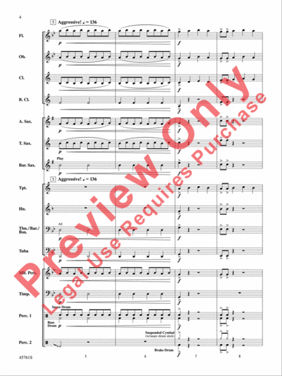 Battle of the Primes Concert Band scores gallery preview page 5