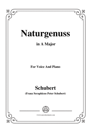 Book cover for Schubert-Naturgenuss,in A Major,for Voice&Piano