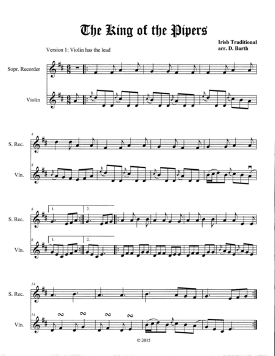 The King of the Pipers: Duo (2 Versions) Set of Parts scores gallery preview page 2