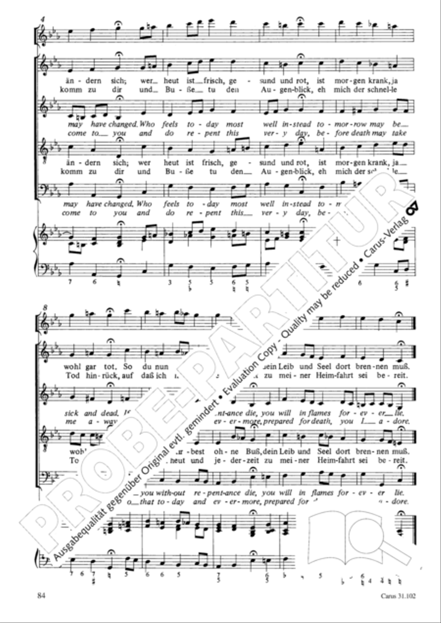 Lord God, your eyes are seeing truth in trusting (Herr, deine Augen sehen nach dem Glauben) ATB scores gallery preview page 85