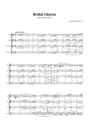 Book cover for Bridal Chorus by Wagner for Woodwind Quartet with Chords