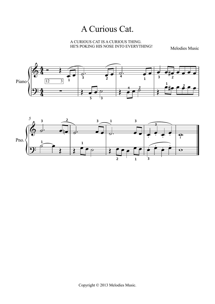 A CURIOUS CAT Piano Solo scores gallery preview page 1