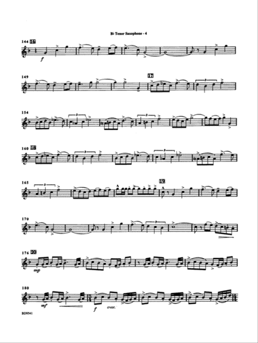 Alvamar Overture: B-flat Tenor Saxophone Concert Band scores gallery preview page 4