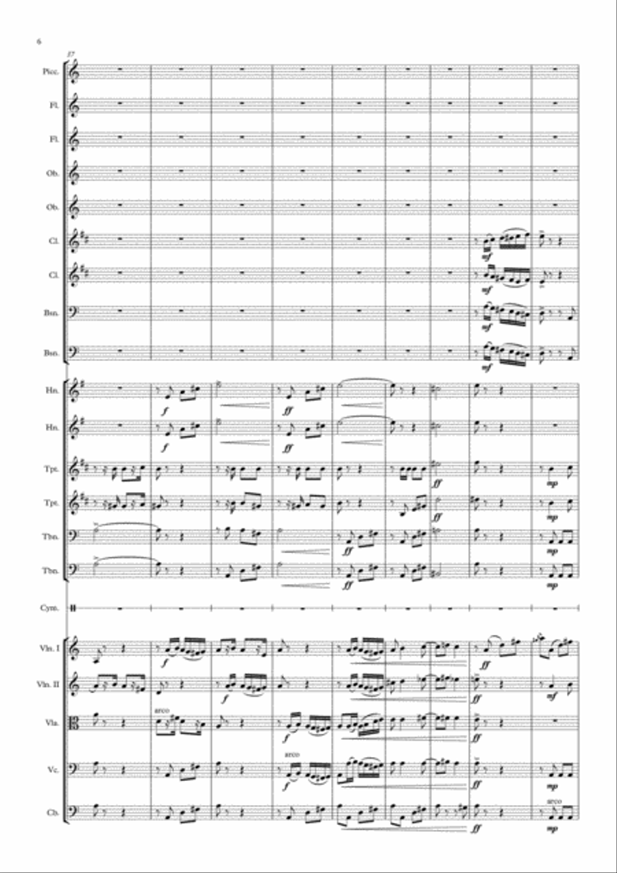 The Deer - N. Cossins (Original Orchestral Composition) Full Orchestra scores gallery preview page 6