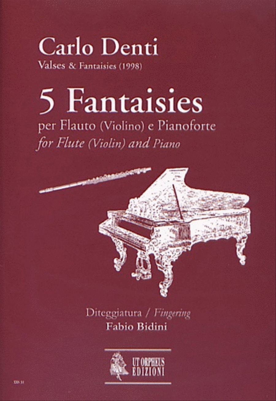 5 Fantaisies for Flute (Violin) and Piano (1998) Flute scores gallery preview page 1