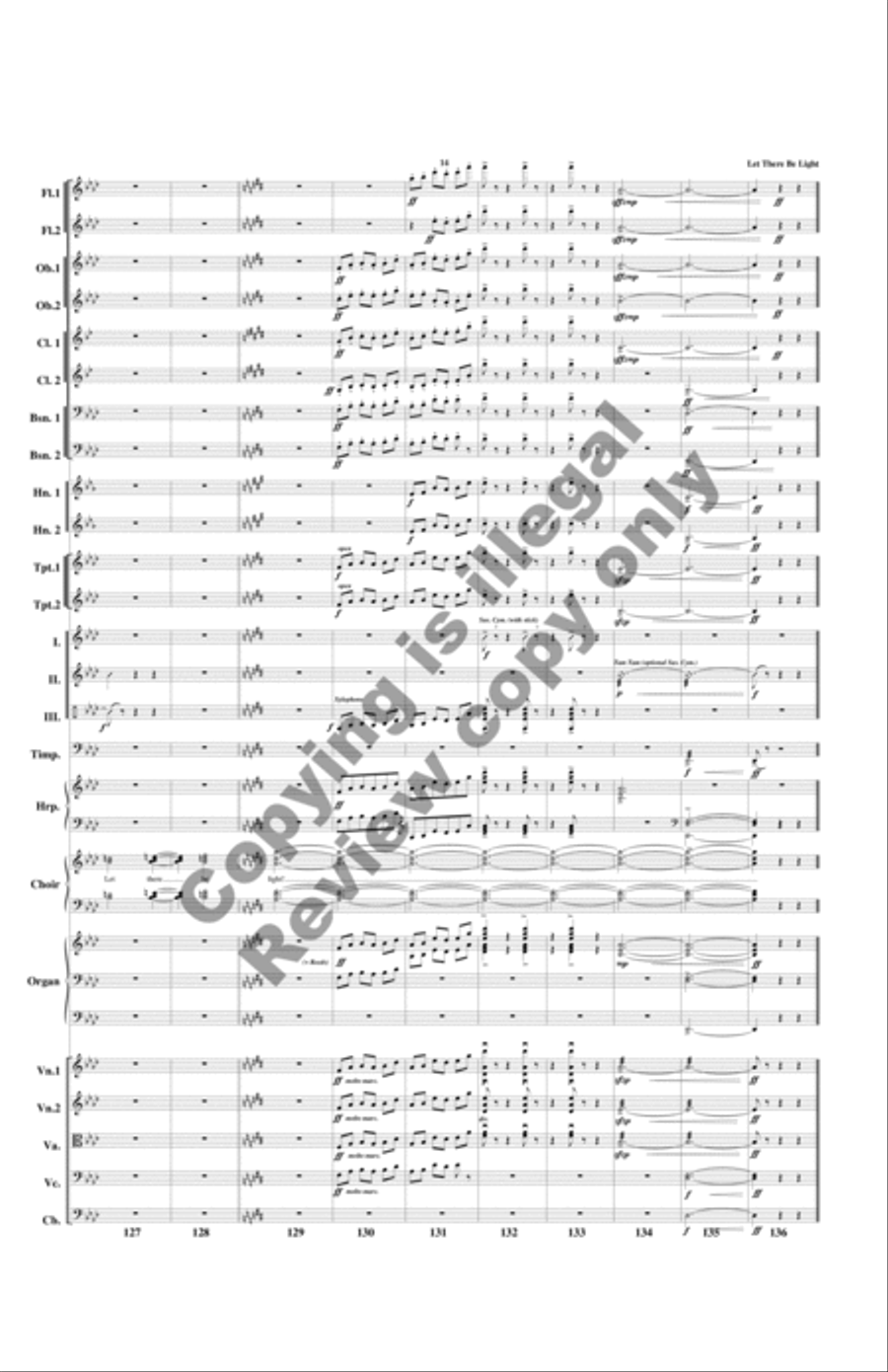 Let There Be Light! (Additional Orchestra Score) Choir scores gallery preview page 10