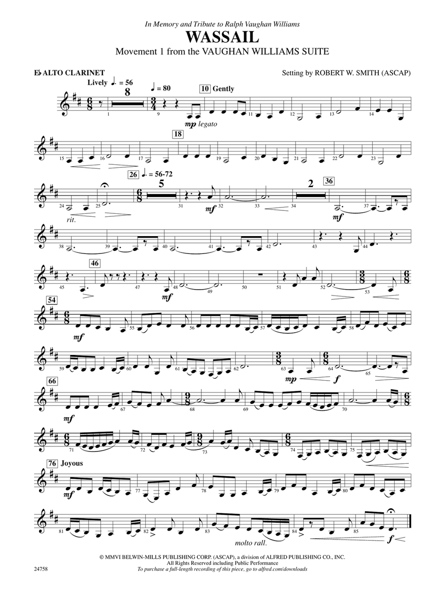 Wassail: E-flat Alto Clarinet