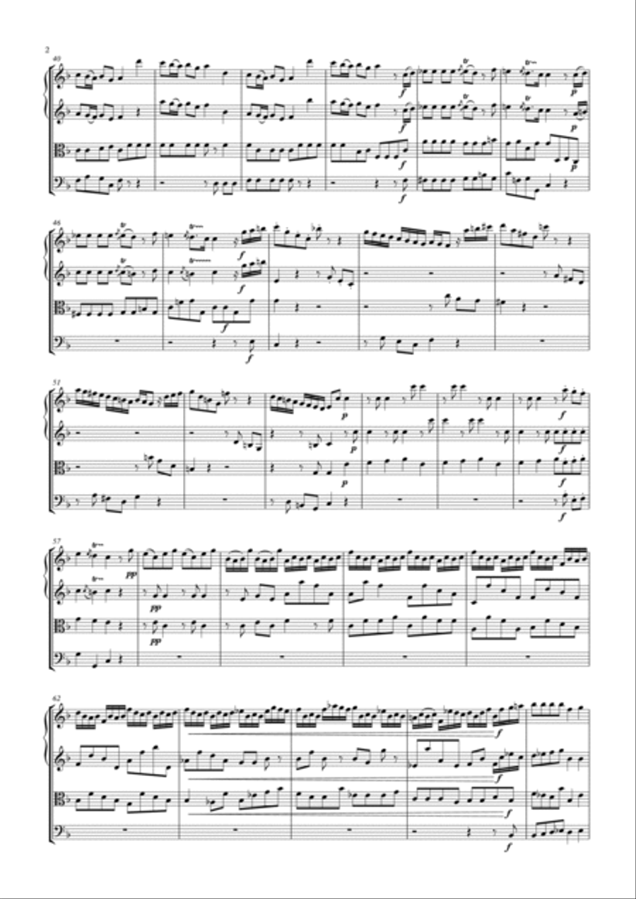 Concerto grosso in F major op. 6 no. 9 String Quartet scores gallery preview page 2