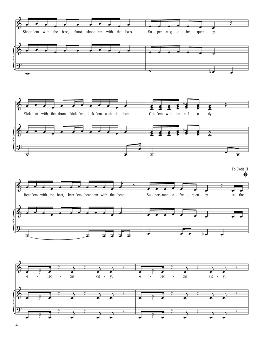 Electric City Piano, Vocal, Guitar scores gallery preview page 4