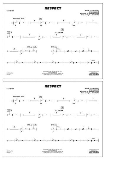 Respect (arr. Michael Oare) - Cymbals
