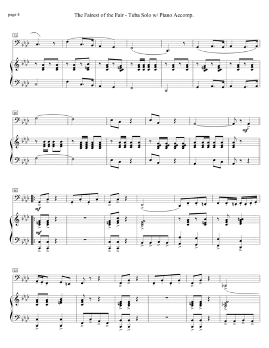 Fairest of the Fair - Tuba Solo Piano Method scores gallery preview page 4