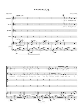 A Winter Blue Jay - SATB Choir (with piano)