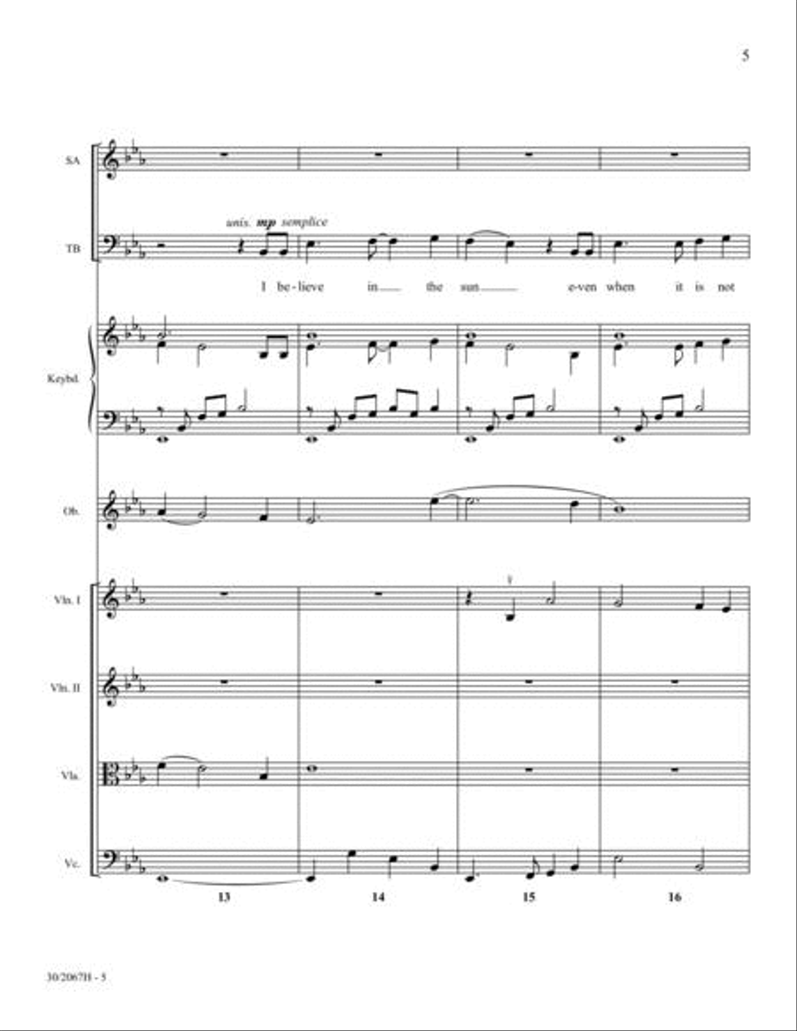 Inscription of Hope - Score and Parts Oboe scores gallery preview page 5