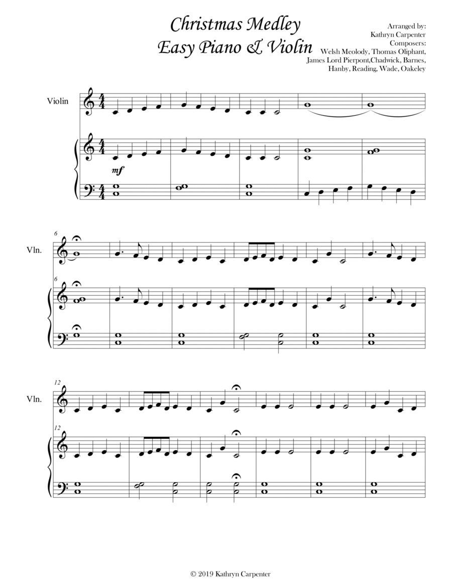Christmas Medley (Easy Piano and Violin)
