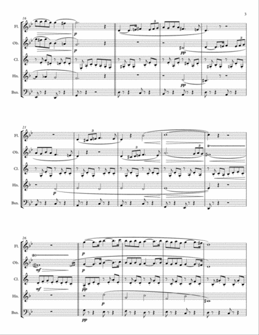 Pavane, Op. 50 for Woodwind Quintet Woodwind Quintet scores gallery preview page 3