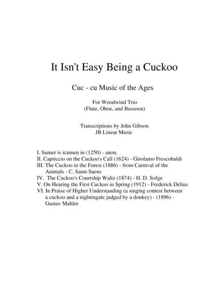 It Isn't Easy Being a Cuckoo for flute, oboe, and bassoon trio image number null