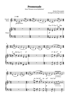Promenade (from "Pictures at an Exhibition") - for solo french horn and piano accompaniment