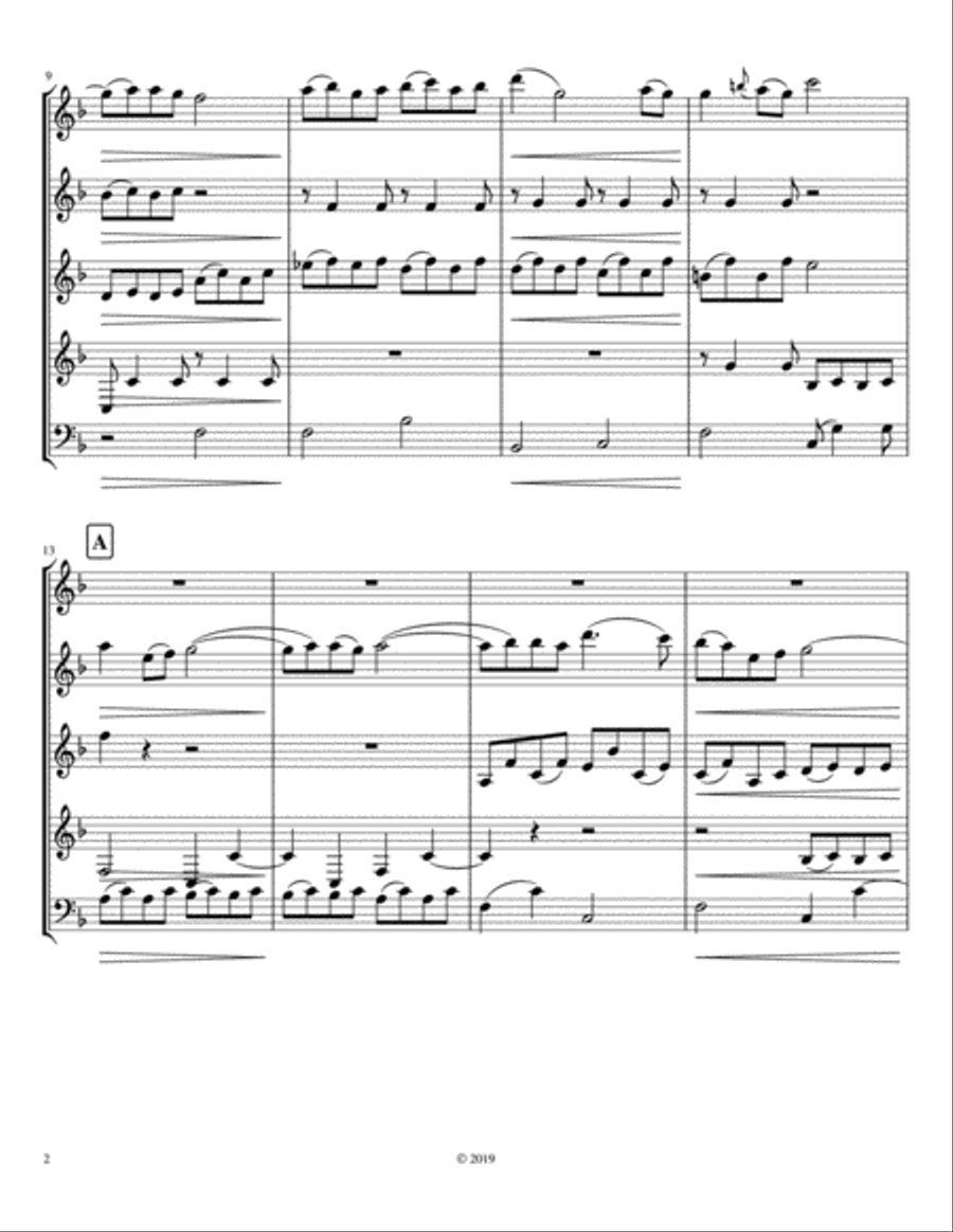 Chopin Cavatine Op. 10 No. 3 Woodwind Quintet scores gallery preview page 2