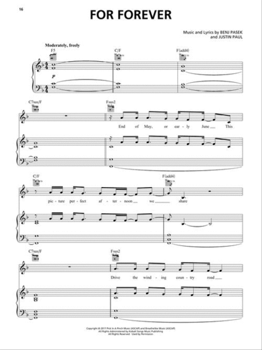 Dear Evan Hansen Piano, Vocal, Guitar scores gallery preview page 5