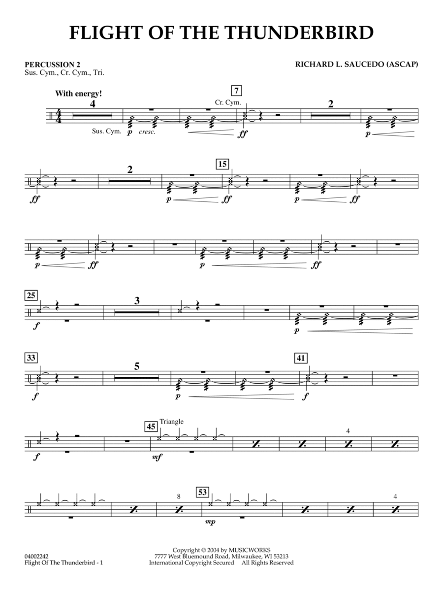 Flight Of The Thunderbird - Percussion 2 Concert Band scores gallery preview page 1