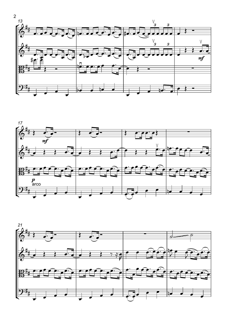 Crazy Little Thing Called Love String Quartet scores gallery preview page 2