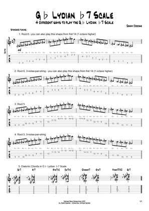 Gb Lydian b7 Scale (4 Ways to Play)