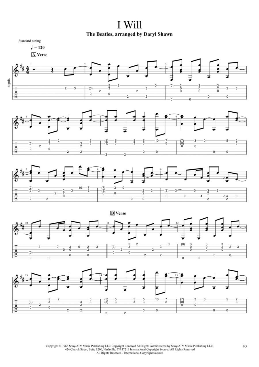 I Will Electric Guitar scores gallery preview page 1