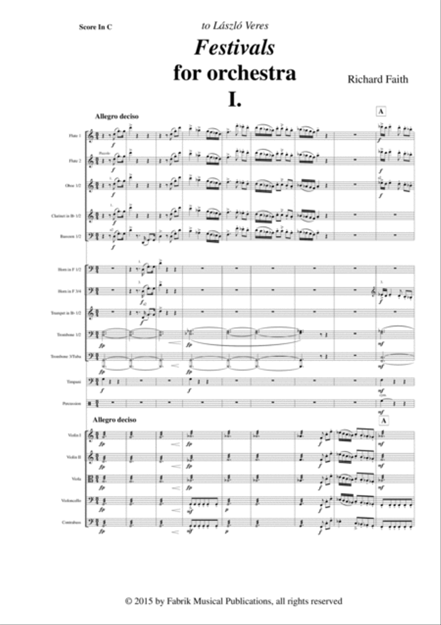 Richard Faith: Festivals for Orchestra, full score Full Orchestra scores gallery preview page 3