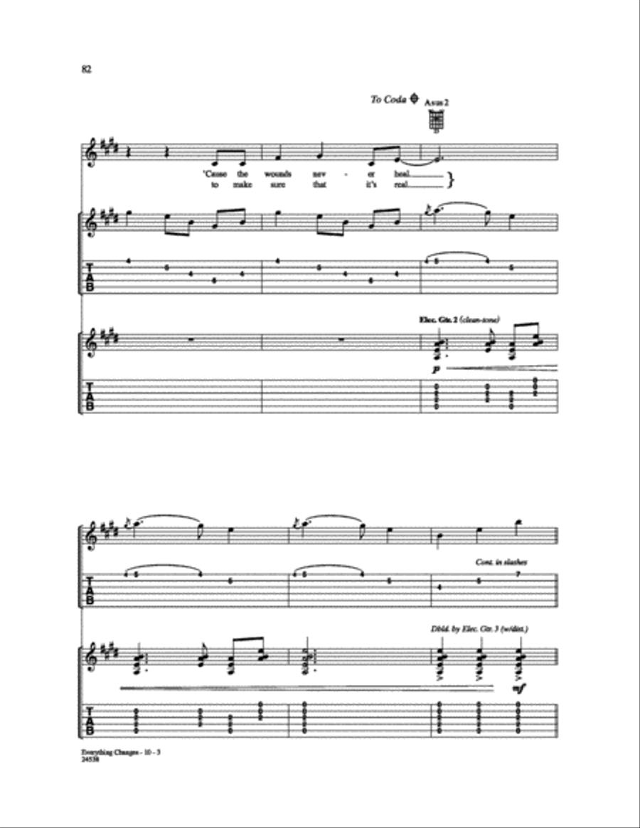 Everything Changes Electric Guitar scores gallery preview page 3