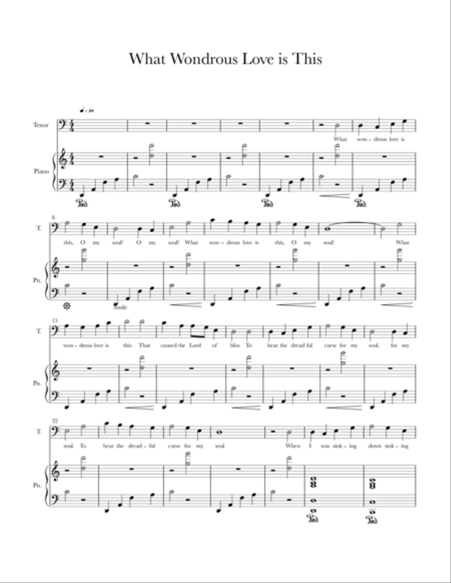 What Wondrous Love is This Tenor Voice scores gallery preview page 1