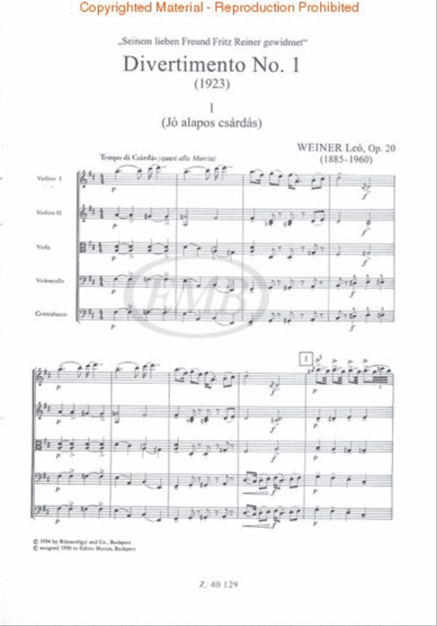 Divertimento No. 1 Op. 20 String Orchestra scores gallery preview page 2