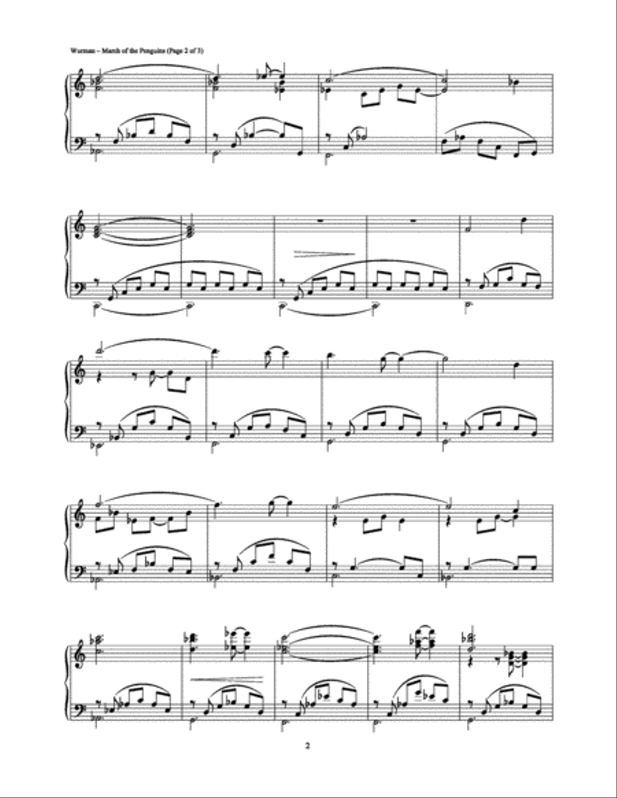 March of the Penguins (Opening Theme) Piano, Vocal, Guitar scores gallery preview page 2
