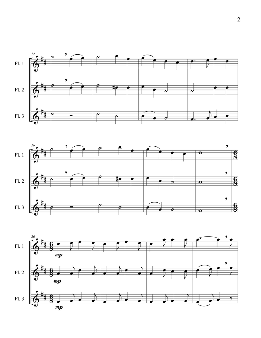 Here We Come A-Caroling - Flute Trio Flute Trio scores gallery preview page 4