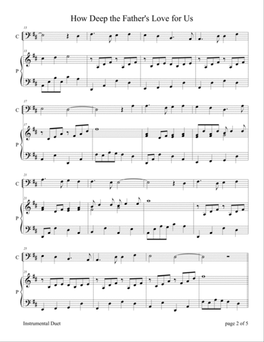 How Deep The Father's Love For Us Piano scores gallery preview page 6