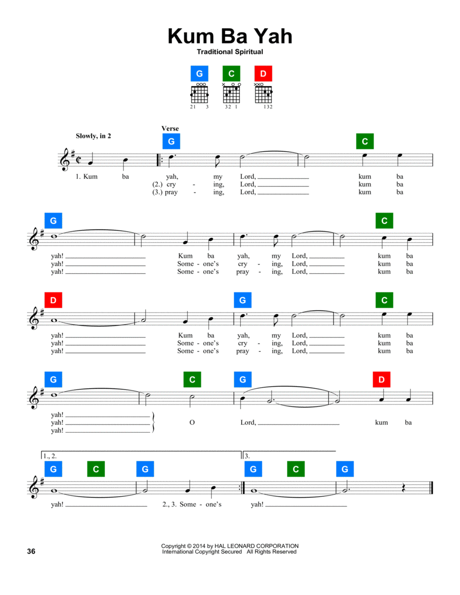 Kum Ba Yah Sacred scores gallery preview page 1