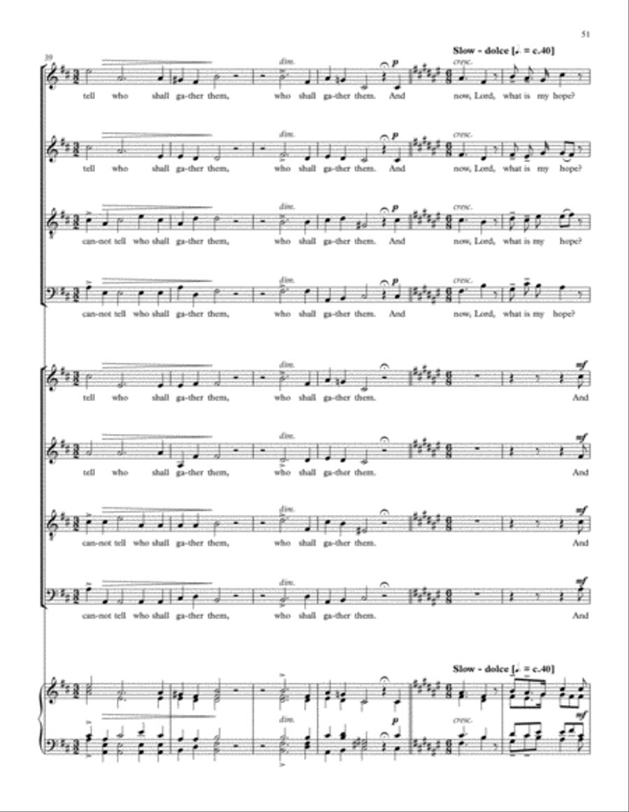 Songs of Farewell Divisi scores gallery preview page 67