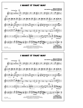 Book cover for I Want It That Way (arr. Ishbah Cox) - F Horn