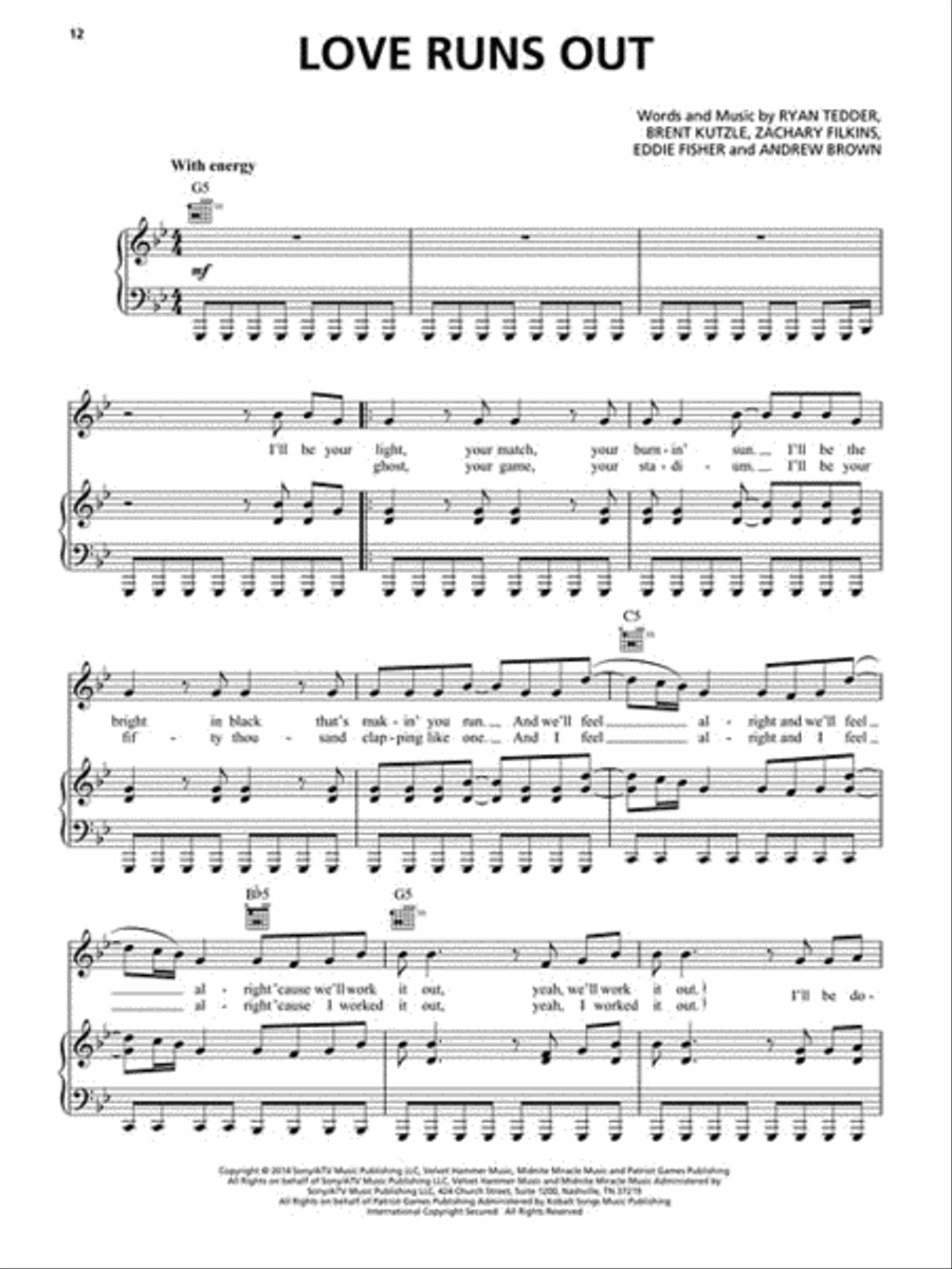 OneRepublic - Native Piano, Vocal, Guitar scores gallery preview page 4