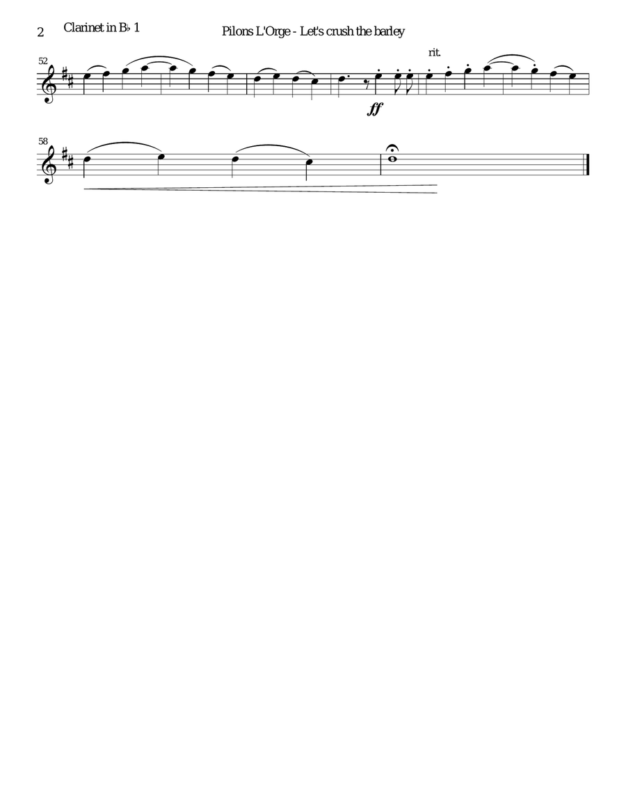 Pilons l'orge (Let's crush the barley) arranged for 4 clarinets Clarinet Quartet scores gallery preview page 6